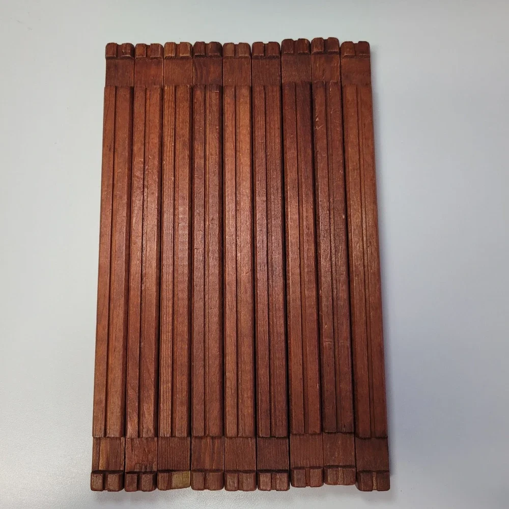Vintage Square Wooden Building Logs 10.5 Inch Notch and Groove Red Brown‎ 10pc
